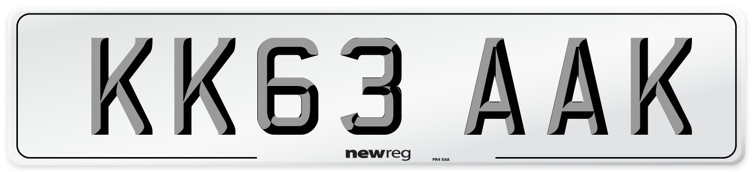 KK63 AAK Number Plate from New Reg